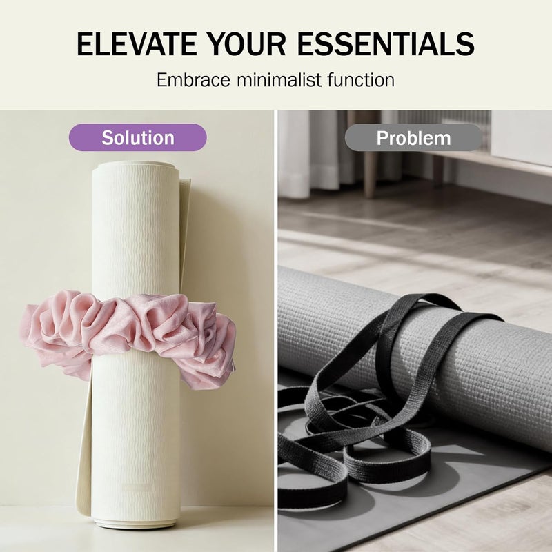 Slim Panda Yoga Mat Scrunchie, Durable Velvet Fabric Yoga Mat Carrying Strap Fits All Standard Yoga Mats - Image 4